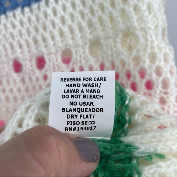 NWT Vine & Love Clara Boat Neck Striped Sweater white multi color Sz L - Picture 4 of 8